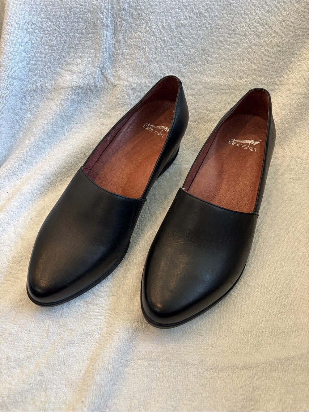 Dansko Black Leather Women’s Slip-On Shoes